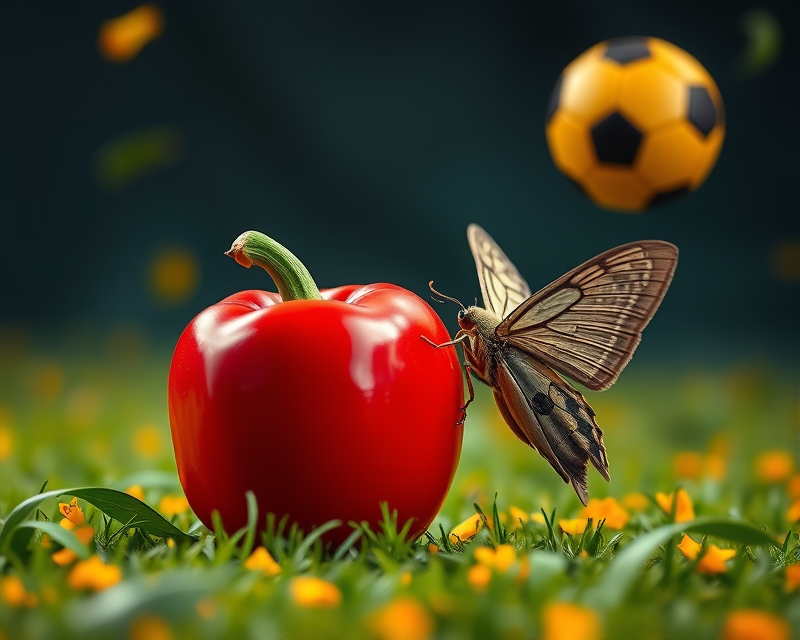 joker, football, moth, yellow, bell pepper, ball